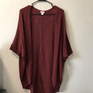 Women’s burgundy cardigan